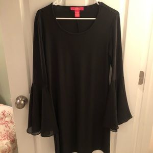 black dress with flare arms